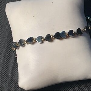 Lulu-B Black and Gold Heart Bracelet
